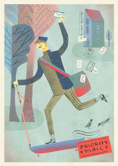 Postman on a scooter- Marianna Sztyma