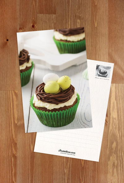 Easter cupcake with a nest