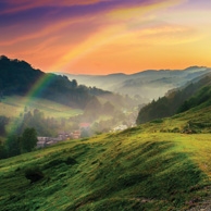 Landscape with rainbow